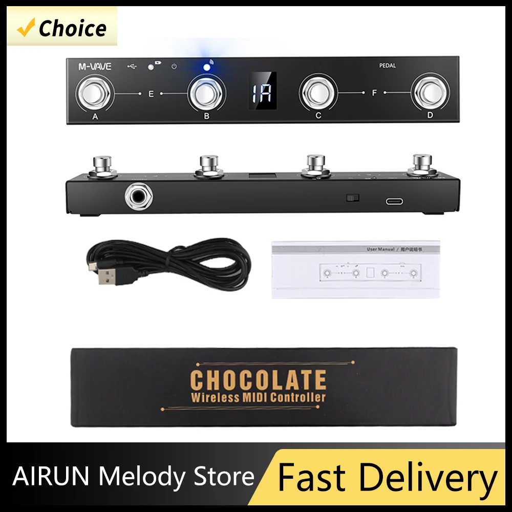 M-VAVE Chocolate MIDI Bluetooth Controller Pedal Flipper Schokolade BT Rechargeable 4 Buttons MIDI Controller Pedal APP Control
M-VAVE Chocolate MIDI Bluetooth Controller Pedal Flipper Schokolade BT Rechargeable 4 Buttons MIDI Controller Pedal APP Control