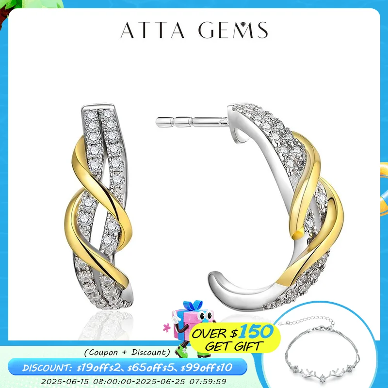 ATTAGEMS New Classic Moissanite Earrings 925 Steling Silver Yellow Plated Passed the Daimond Test Stud Earrings for Women Party
ATTAGEMS New Classic Moissanite Earrings 925 Steling Silver Yellow Plated Passed the Daimond Test Stud Earrings for Women Party