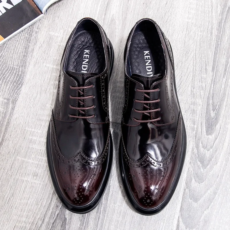 Mens Leather Dress Shoes Brogue Design Business Casual Shoes Spring Fashion Thick Sole Oxfords
Mens Leather Dress Shoes Brogue Design Business Casual Shoes Spring Fashion Thick Sole Oxfords