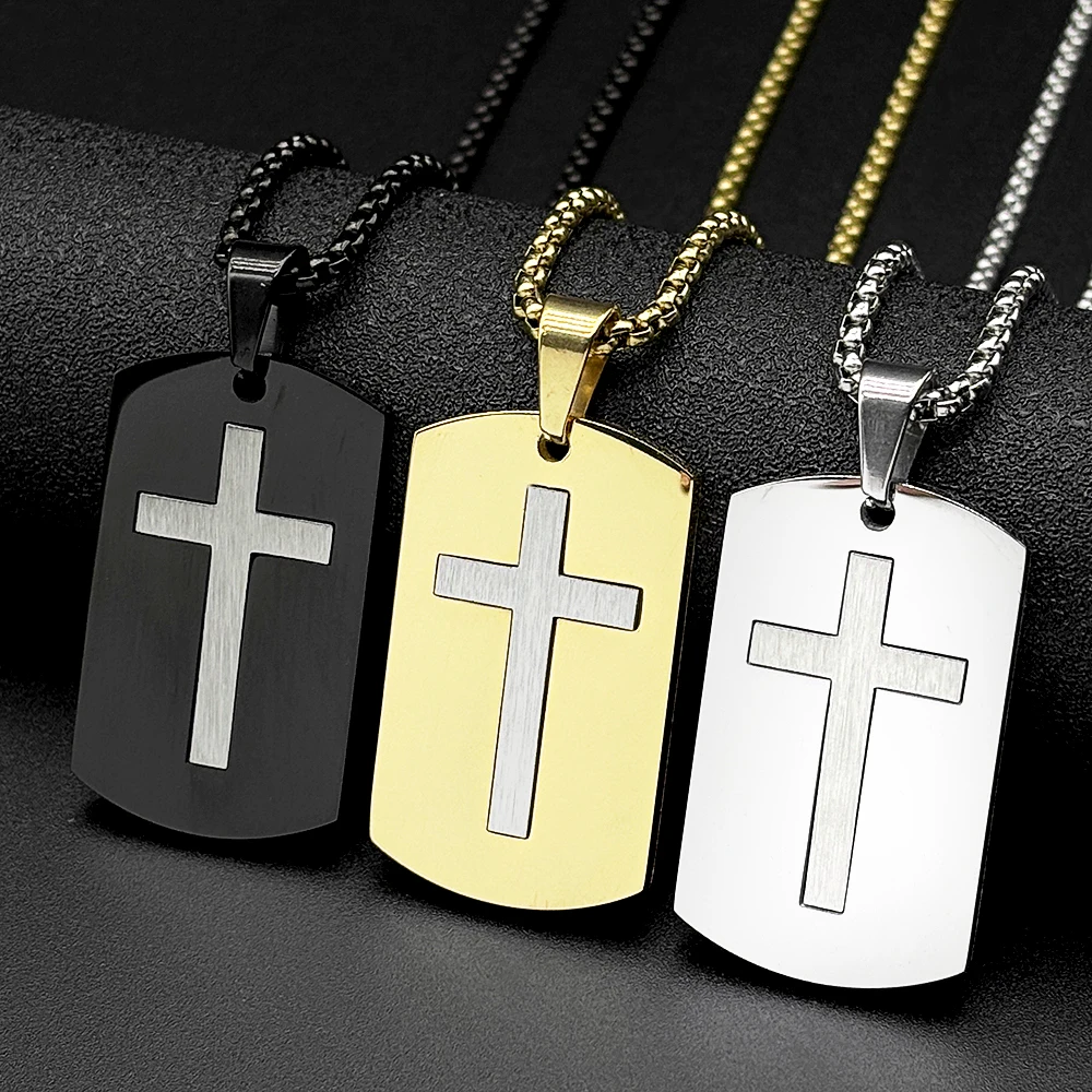 Military Army Two-tone Cross Chain Necklace for Women Men Stainless Steel Chain Dog Tag Christian Pendant Necklaces Jewelry Gift
Military Army Two-tone Cross Chain Necklace for Women Men Stainless Steel Chain Dog Tag Christian Pendant Necklaces Jewelry Gift