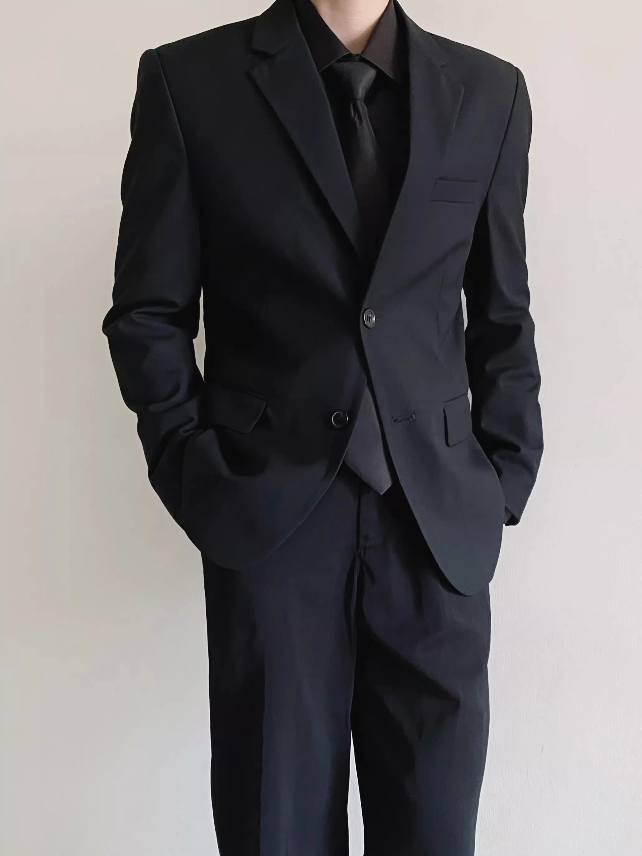 Black Uniform Suit Set for Men Casual Style Pure Color Spring Summer Autumn Polyester Viscose Fiber Standard Fit Youth Fashion
Black Uniform Suit Set for Men Casual Style Pure Color Spring Summer Autumn Polyester Viscose Fiber Standard Fit Youth Fashion