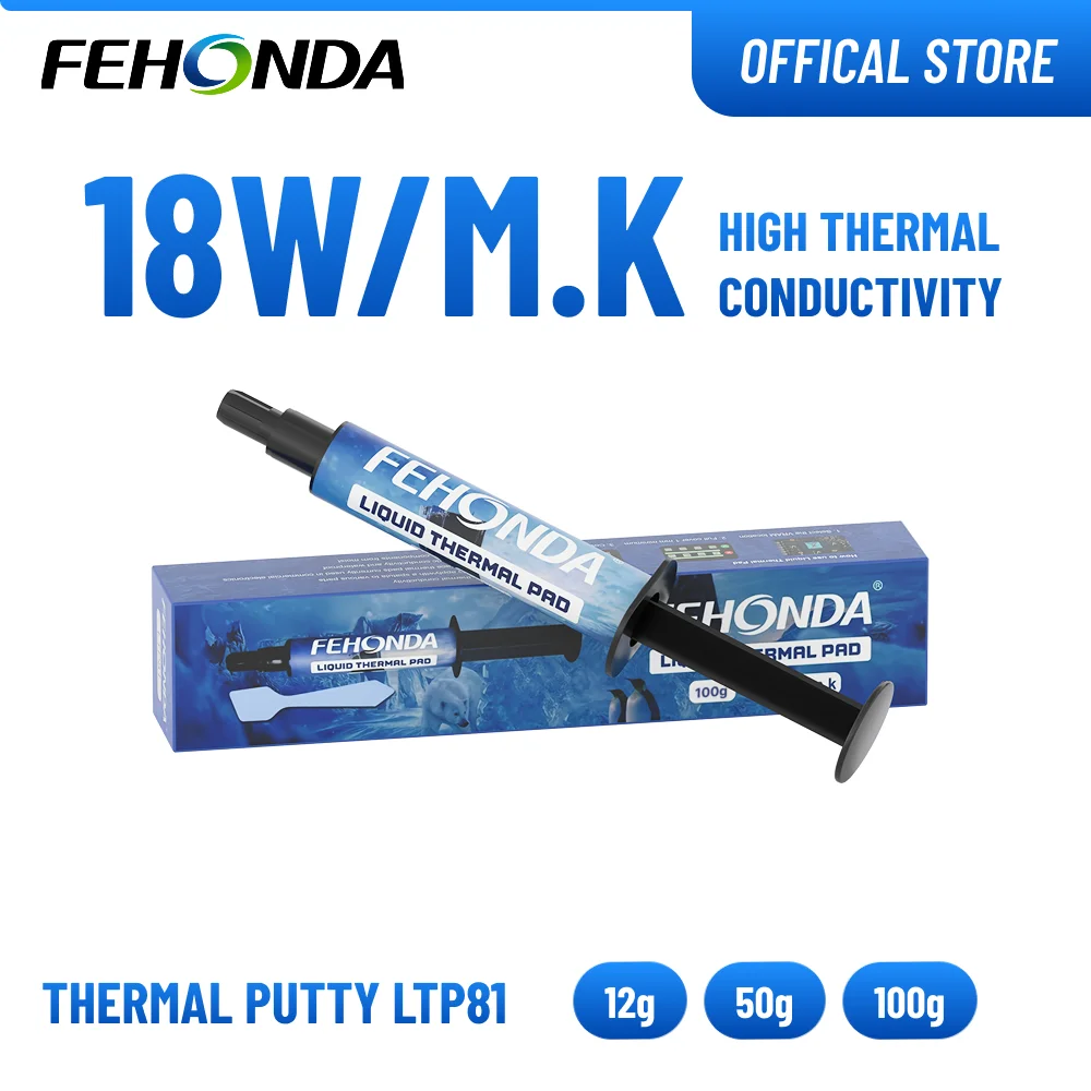 FEHONDA 18W/m.K LTP81 Thermal Putty for VGA GPU IC VARM High Thermal Conductive Gel for Heat Sink Cooling High Performance
FEHONDA 18W/m.K LTP81 Thermal Putty for VGA GPU IC VARM High Thermal Conductive Gel for Heat Sink Cooling High Performance