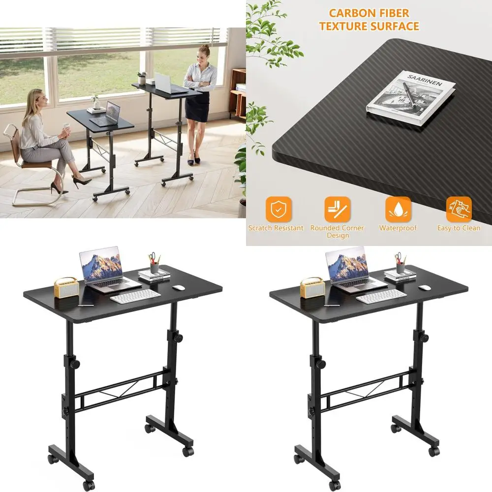 Регулируемый по высоте портативный стол-трансформер 32 с колесиками для домашнего офиса и небольших помещений, черный
Регулируемый по высоте портативный стол-трансформер 32 с колесиками для домашнего офиса и небольших помещений, черный