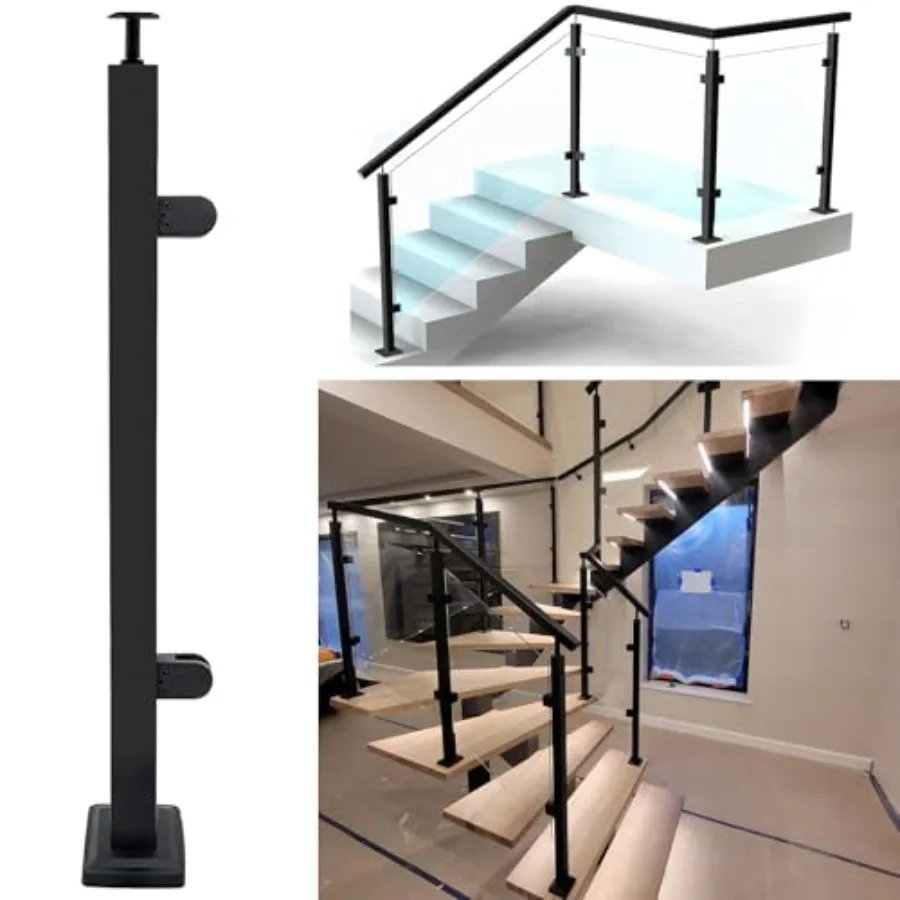 Glass Railing Post 43.5" with Adjustable Top Breckets, 304 Stainless Steel Glass Balustrade Post System with 2 Clamps for Indoo
Glass Railing Post 43.5" with Adjustable Top Breckets, 304 Stainless Steel Glass Balustrade Post System with 2 Clamps for Indoo