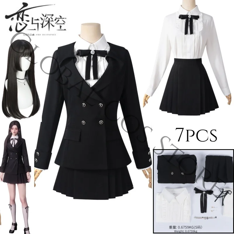 Game Love and Deepspace Female Lead Cosplay Costume Preppy Cos Suit with Black Bow Tie Tailored Blazer Set Comic Con Dress Up
Game Love and Deepspace Female Lead Cosplay Costume Preppy Cos Suit with Black Bow Tie Tailored Blazer Set Comic Con Dress Up