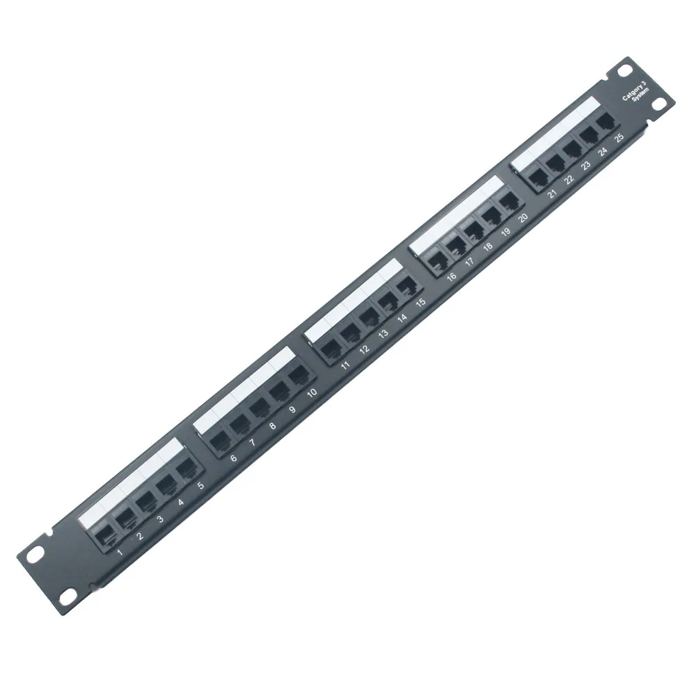 25 Port RJ11 Telephone Patch Panel, 19 Inch 1U Rack Mount Voice Data Distribution Frame for Cat3/Cat5e Cabling
25 Port RJ11 Telephone Patch Panel, 19 Inch 1U Rack Mount Voice Data Distribution Frame for Cat3/Cat5e Cabling