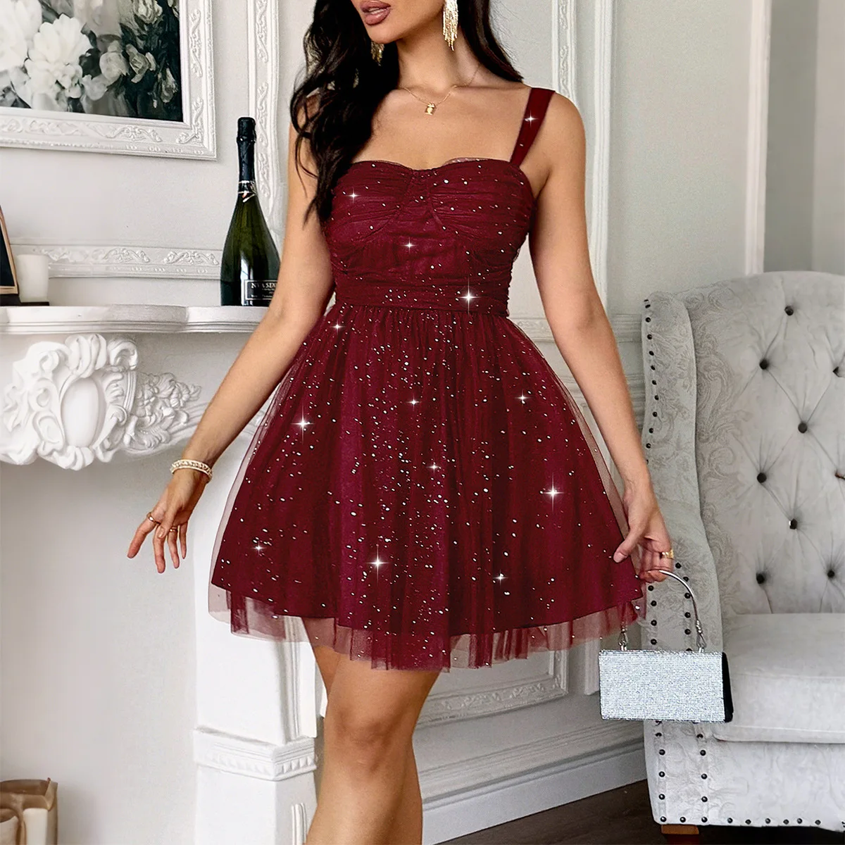 Gown Dress Women Sling Short Dresses A Line Vestidos Evening Y2k Streetwear Sleeveless Elegant Splice Party Night Work 2025
Gown Dress Women Sling Short Dresses A Line Vestidos Evening Y2k Streetwear Sleeveless Elegant Splice Party Night Work 2025