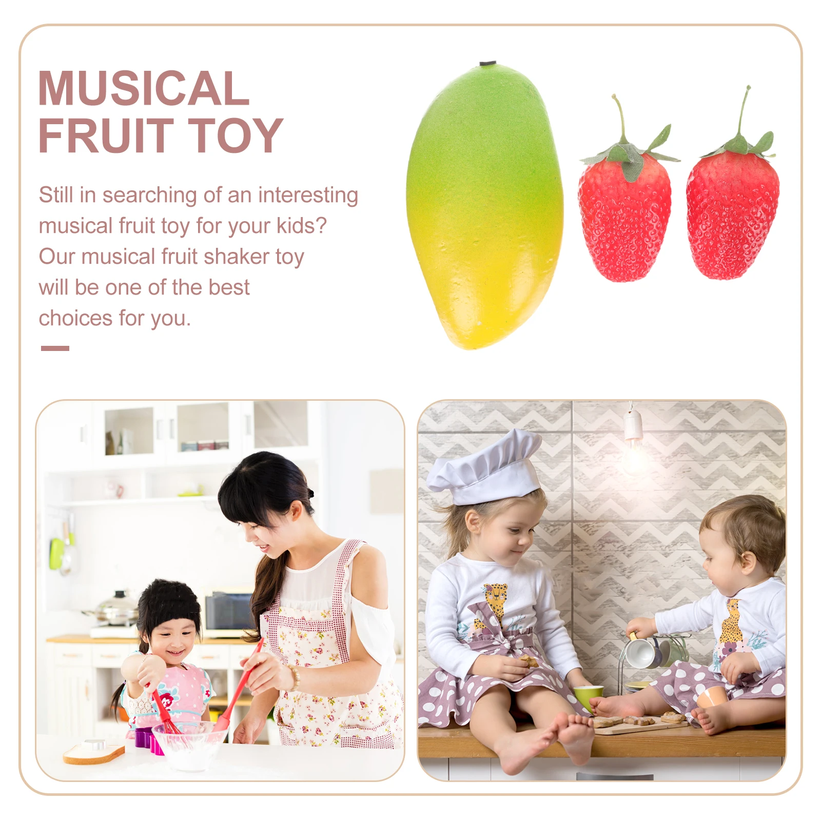3pcs ABS Plastic Fruit Sand Tube Musical for Kids Early Education Toys Percussion Instrument Plaything Colorful
3pcs ABS Plastic Fruit Sand Tube Musical for Kids Early Education Toys Percussion Instrument Plaything Colorful