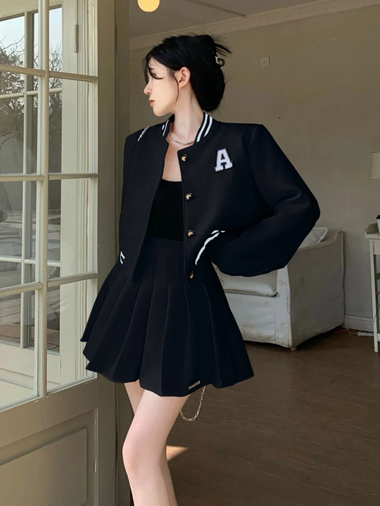Faionable ort Baseball Jaet And Pleated Skirt Set Women's High Waist Sli Two-Piece Suit Cotton Spring Collection
Faionable ort Baseball Jaet And Pleated Skirt Set Women's High Waist Sli Two-Piece Suit Cotton Spring Collection