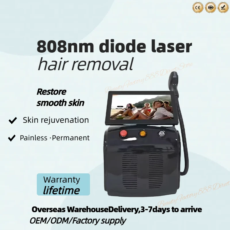 755nm 808nm 1064nm Alexandrite Diode Laser Hair Removal Machine, Ice Titanium, Painless & Permanent Hair Removal
755nm 808nm 1064nm Alexandrite Diode Laser Hair Removal Machine, Ice Titanium, Painless & Permanent Hair Removal