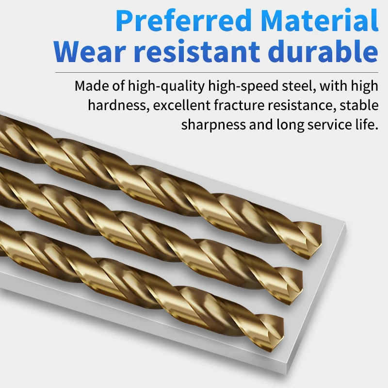 UT TAP 10PCS HSS 6542 Drill Bits 200MM Length 0.5-11.0mm High-Speed Steel Cobalt Coated Drill Bits White/Straw finish For Metal
UT TAP 10PCS HSS 6542 Drill Bits 200MM Length 0.5-11.0mm High-Speed Steel Cobalt Coated Drill Bits White/Straw finish For Metal