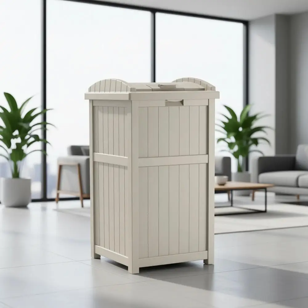 30 Gallon Decorative Wicker-Style Trash Can with Lid, Weather-Resistant Resin, Ideal for Patio and Yard
30 Gallon Decorative Wicker-Style Trash Can with Lid, Weather-Resistant Resin, Ideal for Patio and Yard
