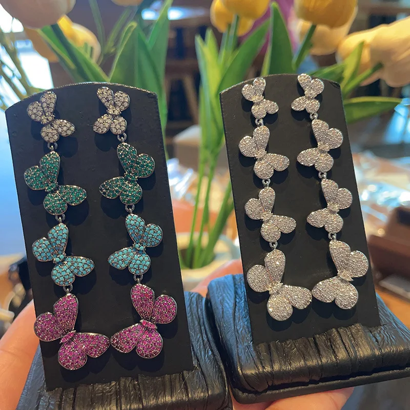 HIBRIDE Long Classic Multicolour Fluttering Butterfly Elegant Jewellery Pendant Women Earrings Set Dubai Wedding Party Gift E100
HIBRIDE Long Classic Multicolour Fluttering Butterfly Elegant Jewellery Pendant Women Earrings Set Dubai Wedding Party Gift E100