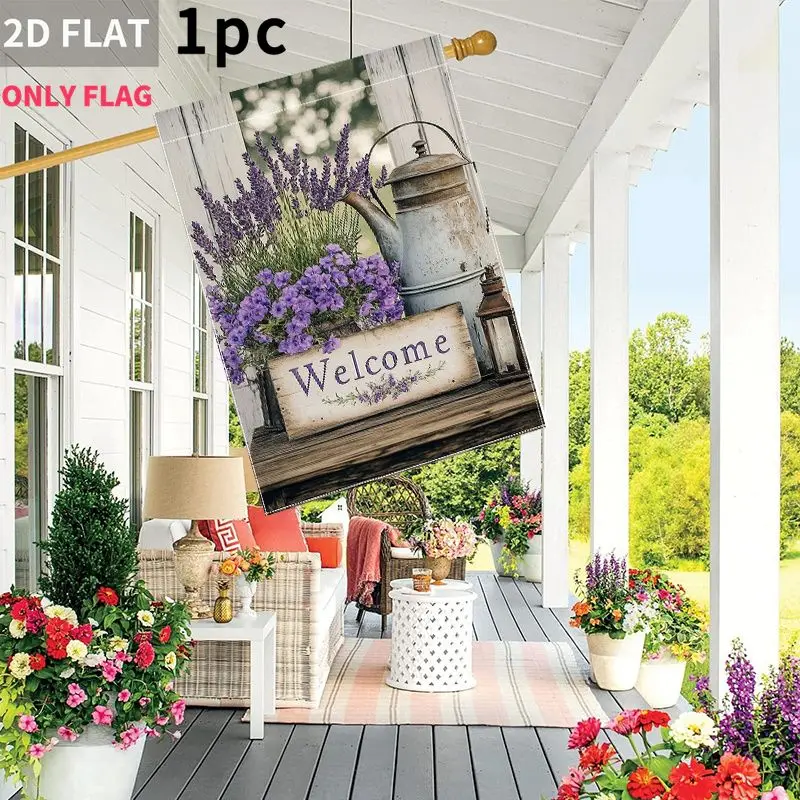 2D FLAT 1pc Double-Sided garden flag Welcome Sign Lavender Bucket Garden Scene 28x40 Inch Polyester fabric, Perfect for Patio, G
2D FLAT 1pc Double-Sided garden flag Welcome Sign Lavender Bucket Garden Scene 28x40 Inch Polyester fabric, Perfect for Patio, G