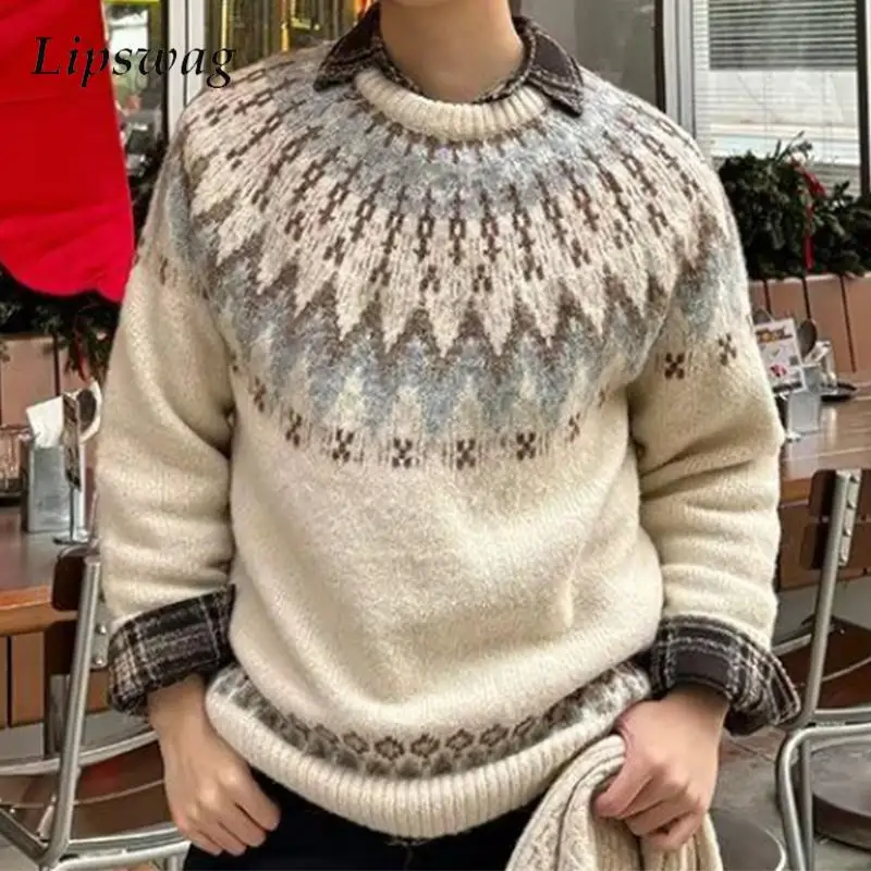 Autumn Winter Vintage Mens Sweaters Stylish Geometric Jacquard Knitting Pullovers Men Casual Long Sleeve Crew Neck Knit Sweater
Autumn Winter Vintage Mens Sweaters Stylish Geometric Jacquard Knitting Pullovers Men Casual Long Sleeve Crew Neck Knit Sweater
