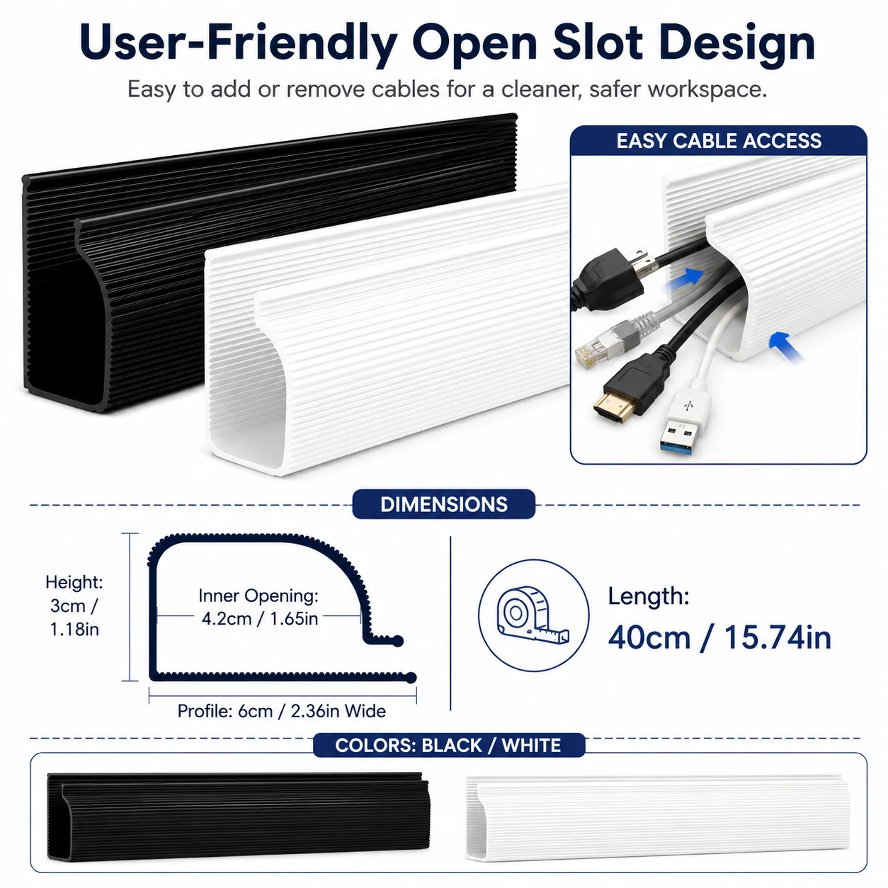 1pcs 40cm Self-Adhesive Under Desk Cable Organizer, No Drilling Cable Tray for Home Office, Easy Install Wire Management Rack
1pcs 40cm Self-Adhesive Under Desk Cable Organizer, No Drilling Cable Tray for Home Office, Easy Install Wire Management Rack