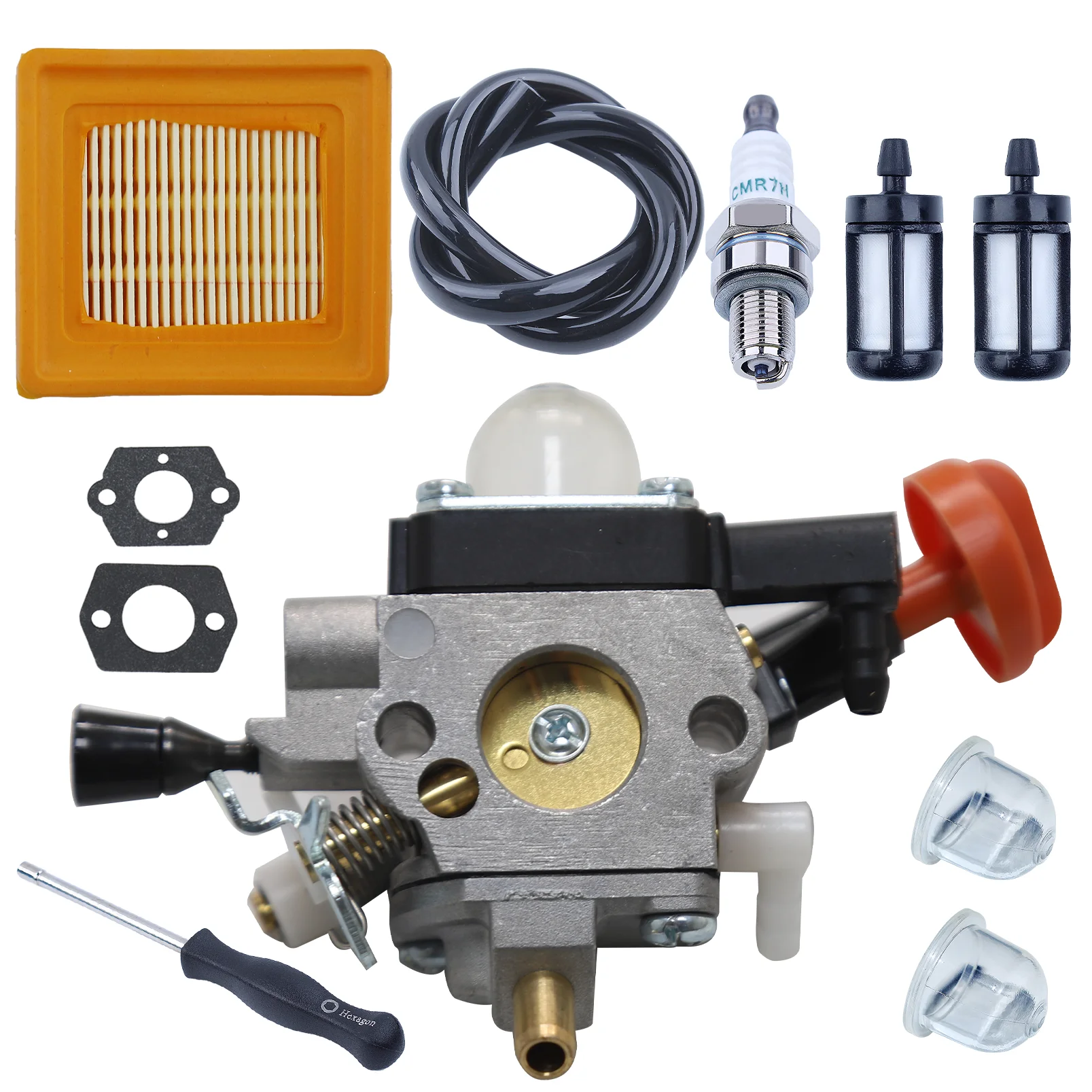 Carburetor for Stihl FS91 FS91R FS111 FS89 HT102 HT103 FC91 FC96 KM91 KM91R KM111 FC111 Trimmer with Air Fuel Filter Spark Plug
Carburetor for Stihl FS91 FS91R FS111 FS89 HT102 HT103 FC91 FC96 KM91 KM91R KM111 FC111 Trimmer with Air Fuel Filter Spark Plug