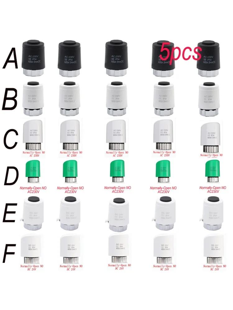 Нормально открытый (НО) электрический привод 230 В M30 * 1,5, используемый для термостатических клапанов или аксессуаров для подогрева пола в коллекторе 
Нормально открытый (НО) электрический привод 230 В M30 * 1,5, используемый для термостатических клапанов или аксессуаров для подогрева пола в коллекторе