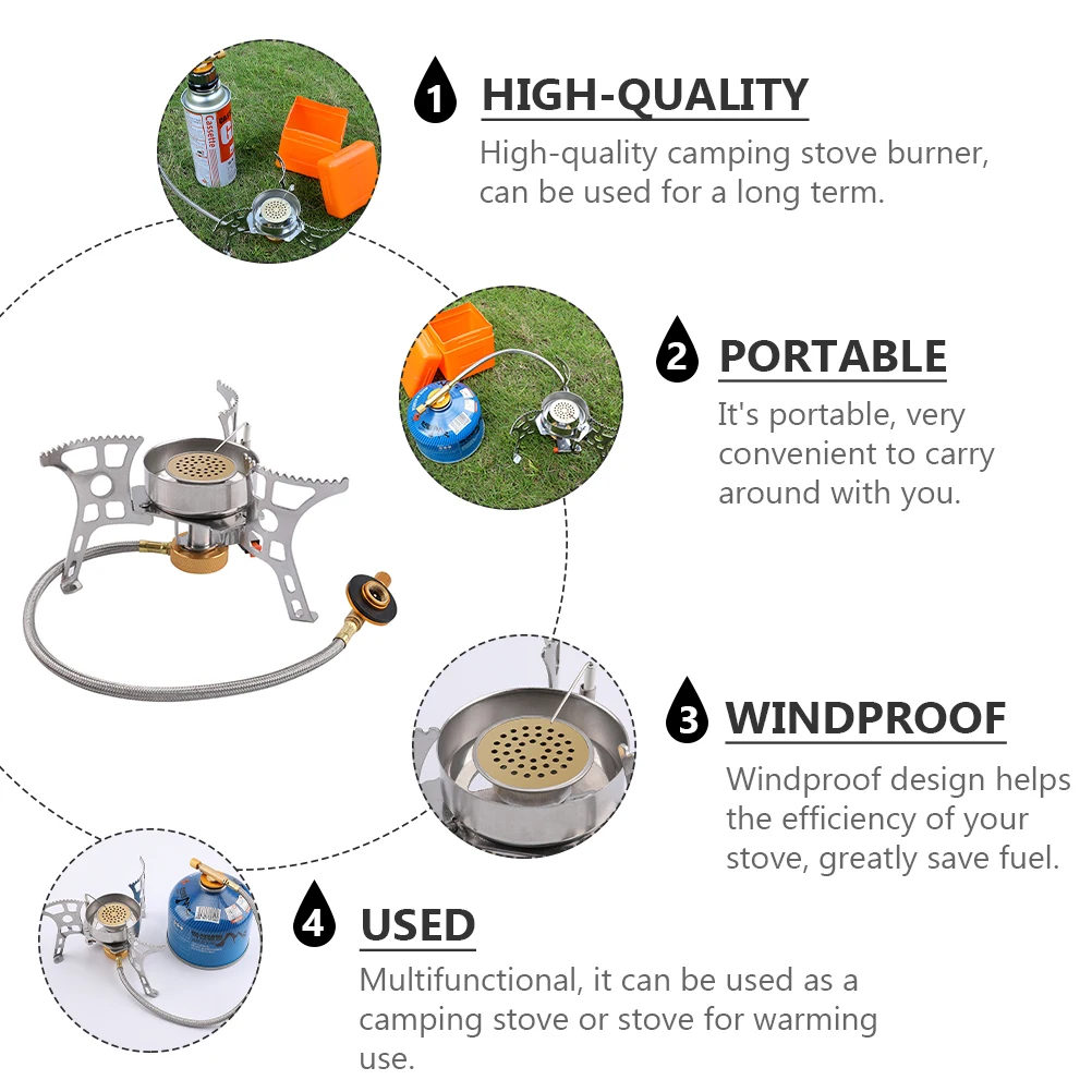 Windproof Stove Camping Stoves Compact Burner for Outdoor Cookware Cooking Utensils
Windproof Stove Camping Stoves Compact Burner for Outdoor Cookware Cooking Utensils