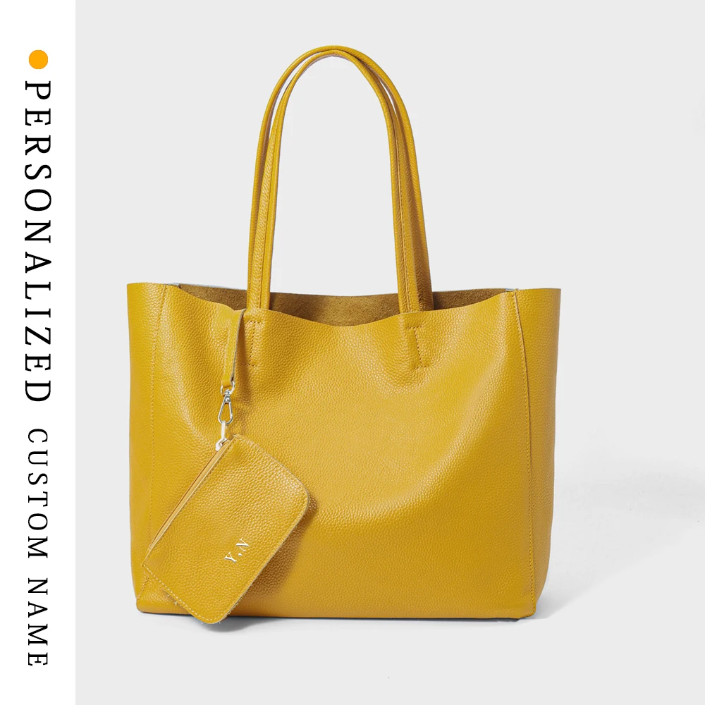 New shoulder bag large head layer cowhide portable simple genuine leather large capacity commuting tote bag free gold stamping
New shoulder bag large head layer cowhide portable simple genuine leather large capacity commuting tote bag free gold stamping