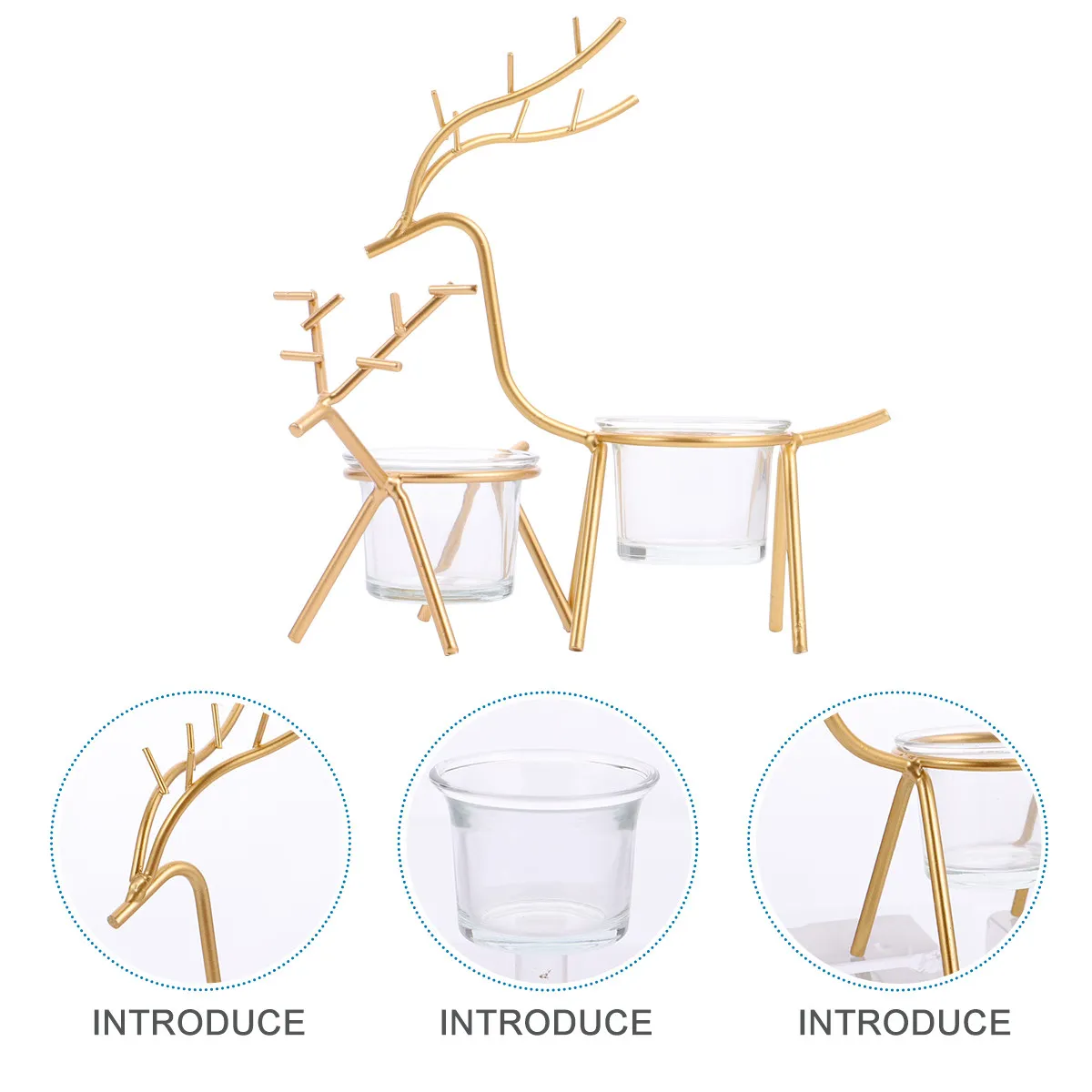 2Pcs Deer Head Holders Iron Glass Vintage Nordic Style Home Decoration Desktop Candlestick Holder Rack Reusable
2Pcs Deer Head Holders Iron Glass Vintage Nordic Style Home Decoration Desktop Candlestick Holder Rack Reusable