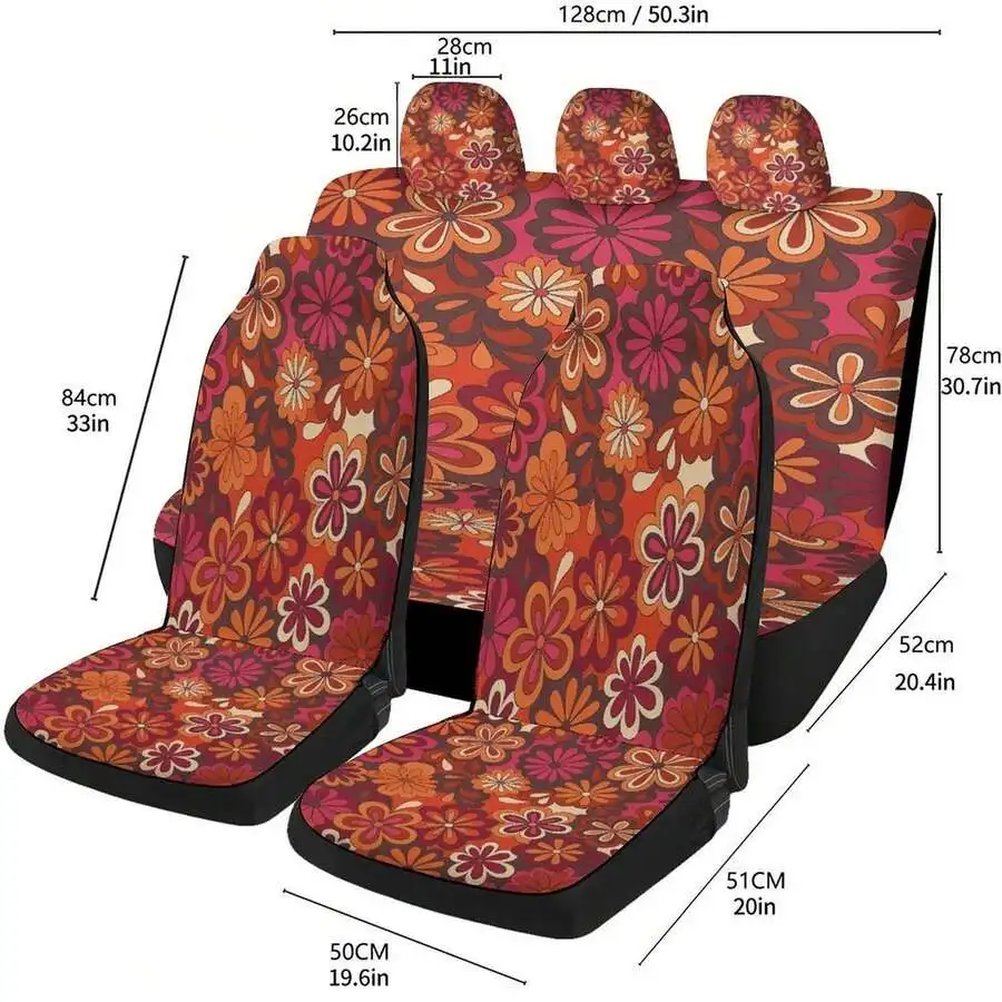 Floral Pattern Car Seat Cover Set For Front Seats Universal Fit High Quality Decorative Protector
Floral Pattern Car Seat Cover Set For Front Seats Universal Fit High Quality Decorative Protector