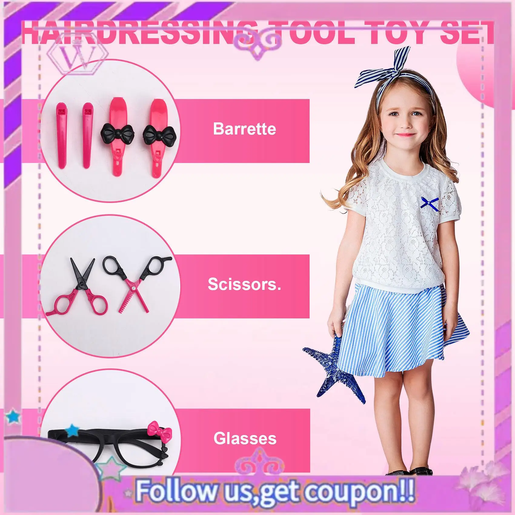 Upgraded Kids Toys Pretend Play Hairdressing Hair Simulation Game Children Hair Styling Tools Blow Dryer Curler Makeup Kit Toy
Upgraded Kids Toys Pretend Play Hairdressing Hair Simulation Game Children Hair Styling Tools Blow Dryer Curler Makeup Kit Toy