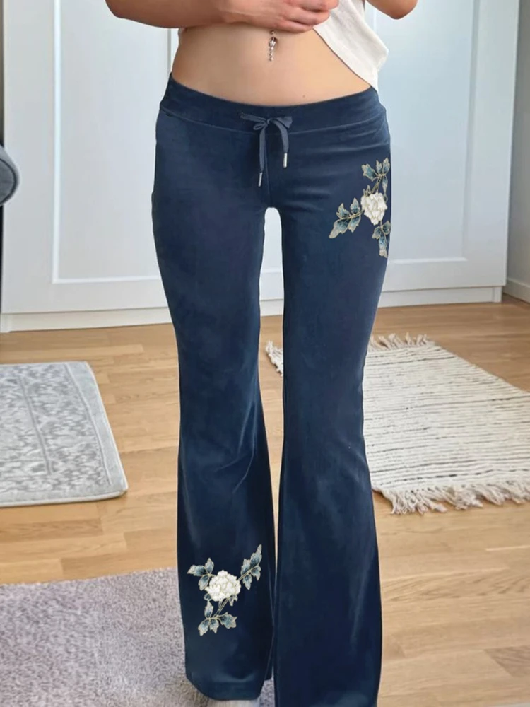 SsTss винтажные бархатные брюки-клеш с цветочной вышивкой, осень-зима 2022, женские тонкие длинные расклешенные брюки с заниженной талией и завязками
SsTss винтажные бархатные брюки-клеш с цветочной вышивкой, осень-зима 2022, женские тонкие длинные расклешенные брюки с заниженной талией и завязками