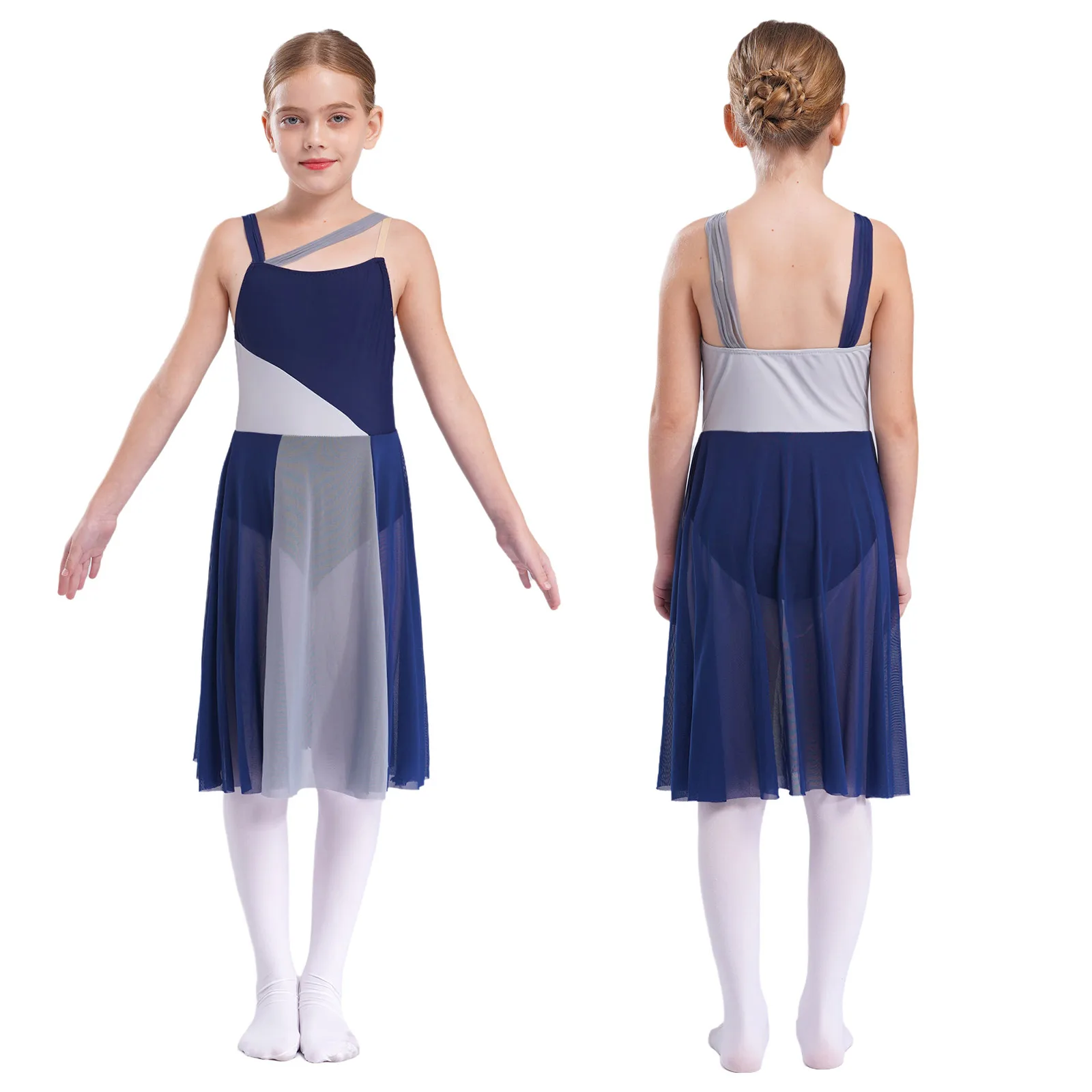 Kids Girls Lyrical Dance Dress Gymnastics Modern Dance Performance Costume Sleeveless Mesh Color Block Spilce Leotard Dresses
Kids Girls Lyrical Dance Dress Gymnastics Modern Dance Performance Costume Sleeveless Mesh Color Block Spilce Leotard Dresses
