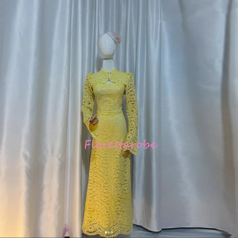 Customized Elegant Lace High Collar Long Sleeves Trumpet Long Mother of the Bride Dresses Formal Wedding Guest Gown
Customized Elegant Lace High Collar Long Sleeves Trumpet Long Mother of the Bride Dresses Formal Wedding Guest Gown