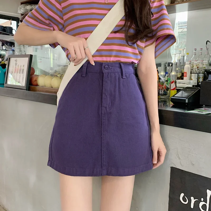 Skirts Women 6 Colors Solid Stylish Hot Summer Leisure High Waist Harajuku Vintage Denim Female A-line Streetwear Юбка Женская
Skirts Women 6 Colors Solid Stylish Hot Summer Leisure High Waist Harajuku Vintage Denim Female A-line Streetwear Юбка Женская