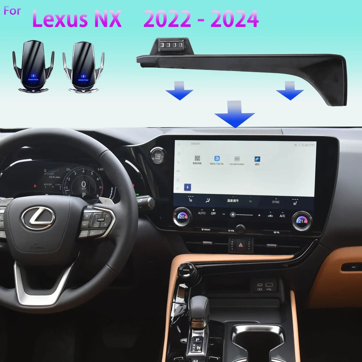 Car Phone Holder For Lexus NX 2022 2023 2024 14'' Screen Mobile Phone Support Car Mounts 15W Wireless Charging Accessories
Car Phone Holder For Lexus NX 2022 2023 2024 14'' Screen Mobile Phone Support Car Mounts 15W Wireless Charging Accessories