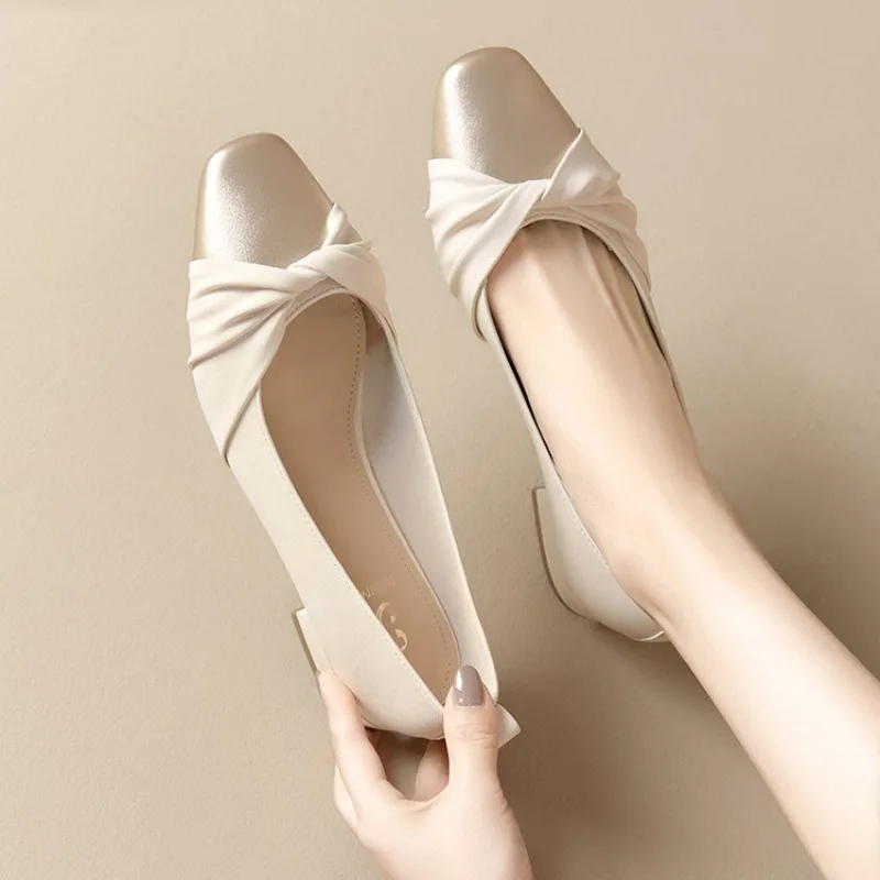 New Woman High Heel Shoes Elegant Square Toe Butterfly Knot Slip Pumps French Style Pleated Design Daily Versatile Dress Heels
New Woman High Heel Shoes Elegant Square Toe Butterfly Knot Slip Pumps French Style Pleated Design Daily Versatile Dress Heels