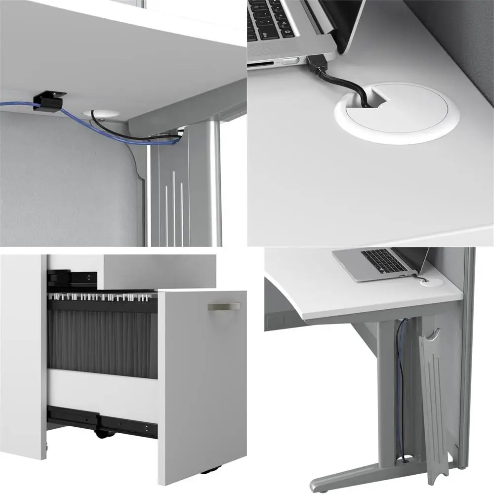 65W White L-Shaped Desk with Storage, Drawers, and Organizers for Home or Office Use
65W White L-Shaped Desk with Storage, Drawers, and Organizers for Home or Office Use