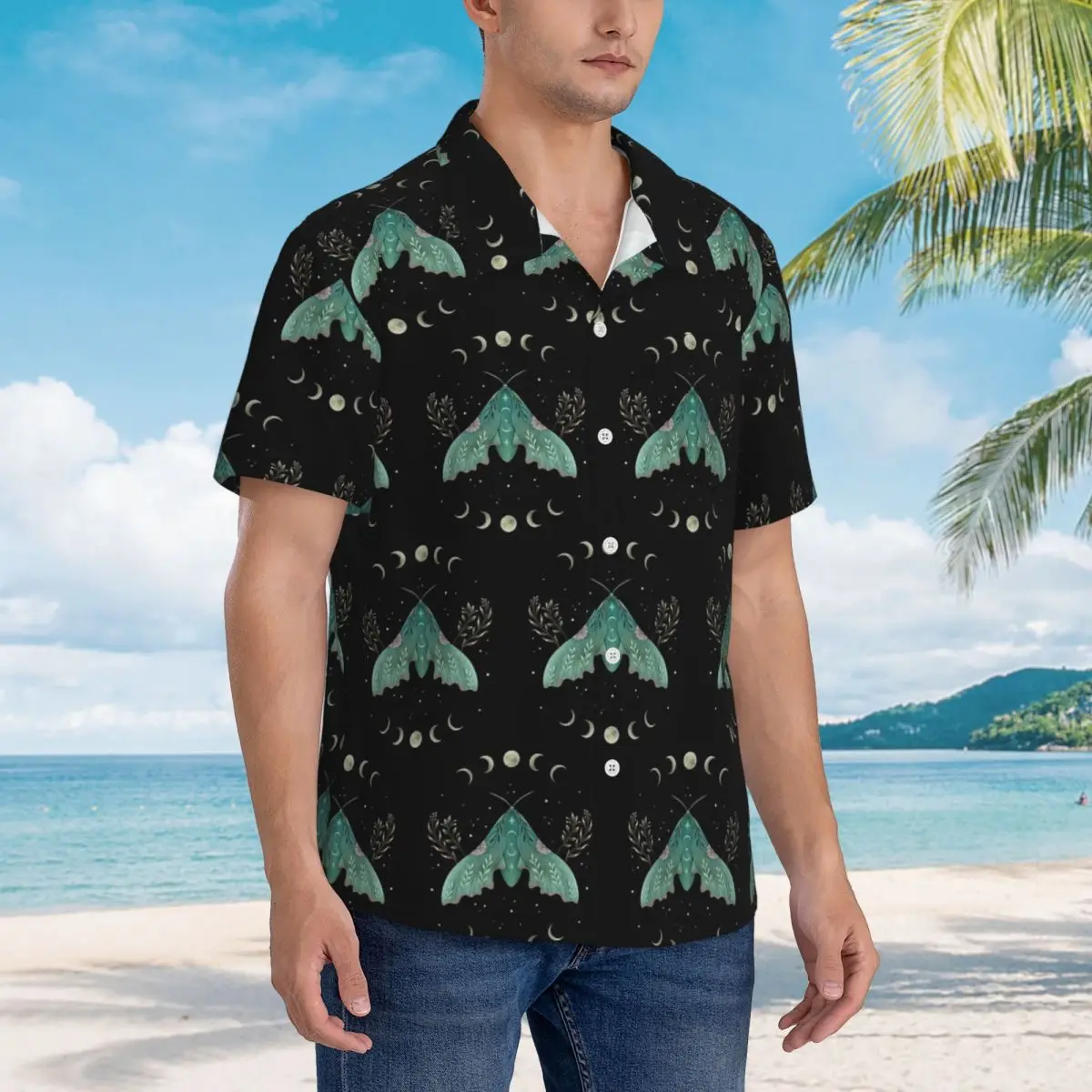 Luna And Moth Hawaiian Shirts Fashion Men Short Sleeve Shirt for Summer Beach Men's Lapel Tops
Luna And Moth Hawaiian Shirts Fashion Men Short Sleeve Shirt for Summer Beach Men's Lapel Tops