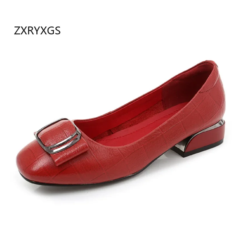ZXRYXGS Superior Genuine Leather Work Banquet Wedding Low Heels New 2025 Large Size Bow Elegant Comfortable Women Trendy Shoes
ZXRYXGS Superior Genuine Leather Work Banquet Wedding Low Heels New 2025 Large Size Bow Elegant Comfortable Women Trendy Shoes
