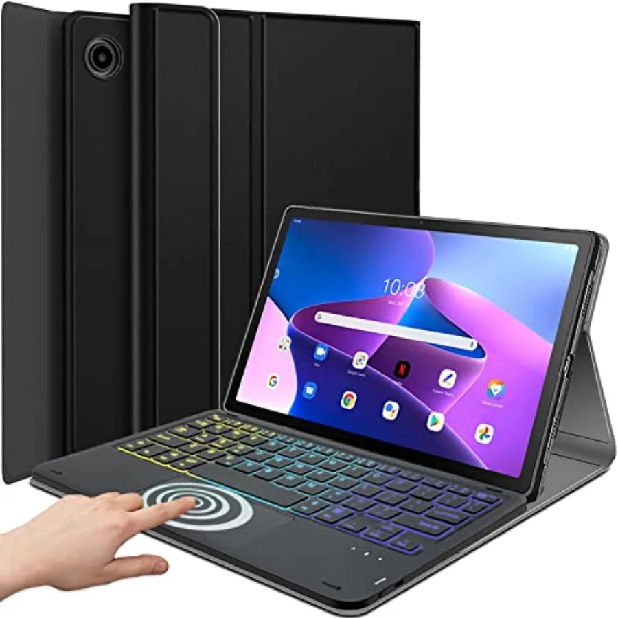 Backlit Touchpad Keyboard Case for Lenovo Tab M10 Plus 3rd Gen 10.6 Inch 2022 Release 3-Zone Rainbow Backlit Wireless Keyboard
Backlit Touchpad Keyboard Case for Lenovo Tab M10 Plus 3rd Gen 10.6 Inch 2022 Release 3-Zone Rainbow Backlit Wireless Keyboard