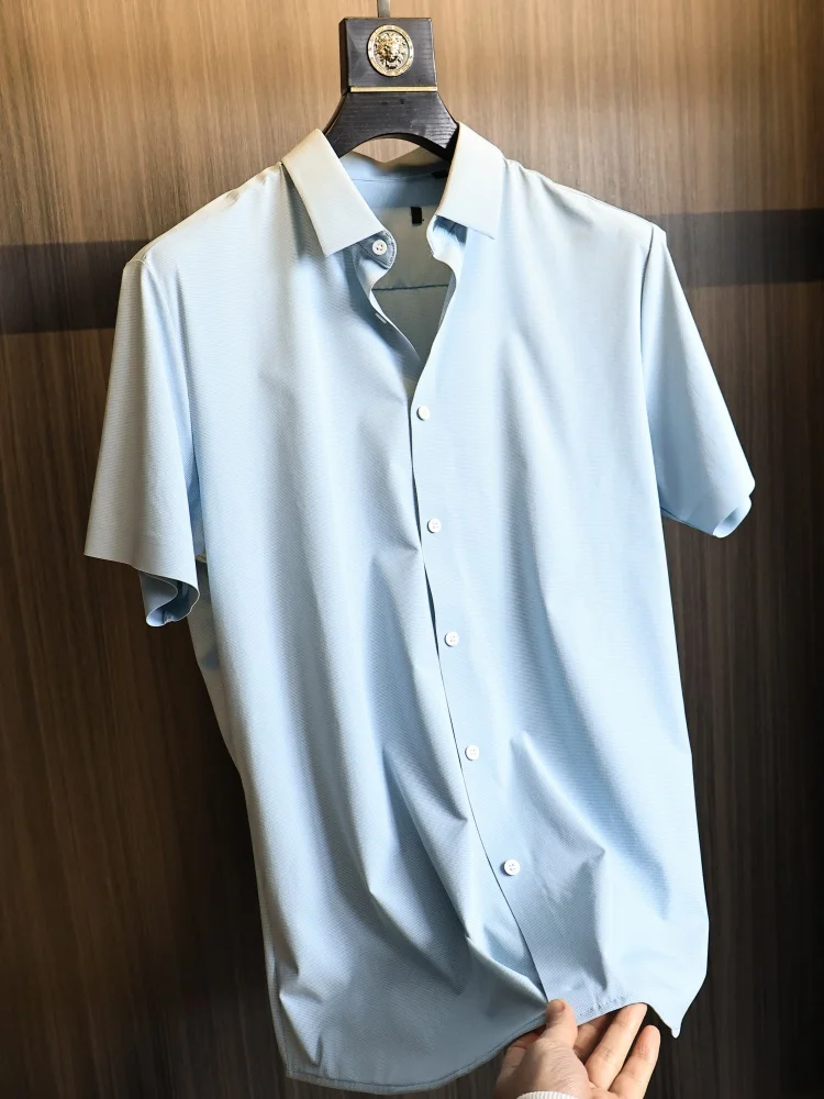 Ice Silk Texture Business Casual Shirt for Men Summer Short Sleeve No Ironing Required Fashionable Standard Fit Polyester Fiber
Ice Silk Texture Business Casual Shirt for Men Summer Short Sleeve No Ironing Required Fashionable Standard Fit Polyester Fiber