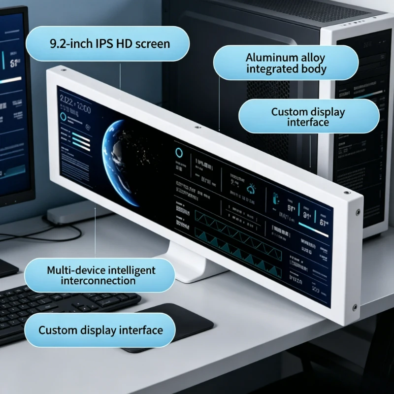 9.2 Inch D92 PC Secondary Screen, DIY Custom Theme Computer Status Monitor Strip Display for Chassis, Real-time CPU/GPU Temp & H
9.2 Inch D92 PC Secondary Screen, DIY Custom Theme Computer Status Monitor Strip Display for Chassis, Real-time CPU/GPU Temp & H