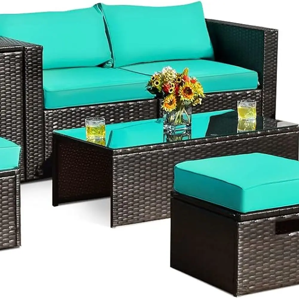 8 Piece Patio Furniture Set, Patiojoy Outdoor Space Saving PE Rattan Sectional Sofa Set for 6 with Waterproof Cover, for Garden,
8 Piece Patio Furniture Set, Patiojoy Outdoor Space Saving PE Rattan Sectional Sofa Set for 6 with Waterproof Cover, for Garden,