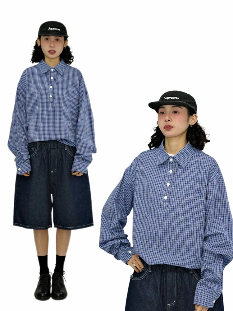 Gulu Oh Retro Style Long Sleeve Shirt Unisex Hooded Plaid Patterned Half Open Front Cotton Spring Autumn Couple's Shirt
Gulu Oh Retro Style Long Sleeve Shirt Unisex Hooded Plaid Patterned Half Open Front Cotton Spring Autumn Couple's Shirt