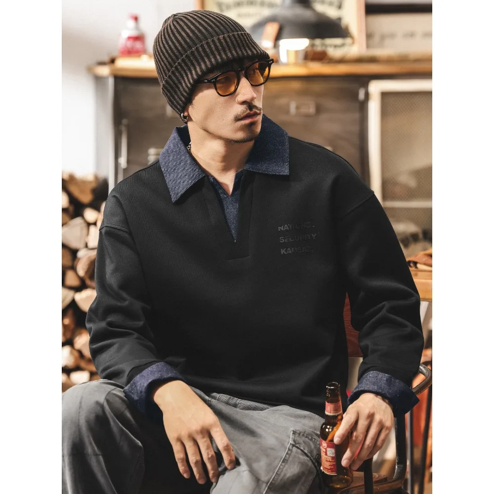 A retro and trendy men's hoodie, a new spring and autumn fashion brand denim shirt with a loose collar and top
A retro and trendy men's hoodie, a new spring and autumn fashion brand denim shirt with a loose collar and top