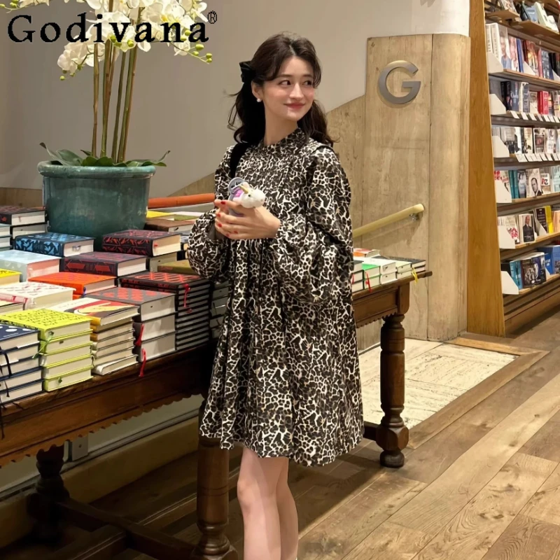 2026 Spring New Leopard Print Sweet Long Sleeve Dress Women Japanese Style Loose Slimming Fashion Short Dress Lady Casual Dress
2026 Spring New Leopard Print Sweet Long Sleeve Dress Women Japanese Style Loose Slimming Fashion Short Dress Lady Casual Dress