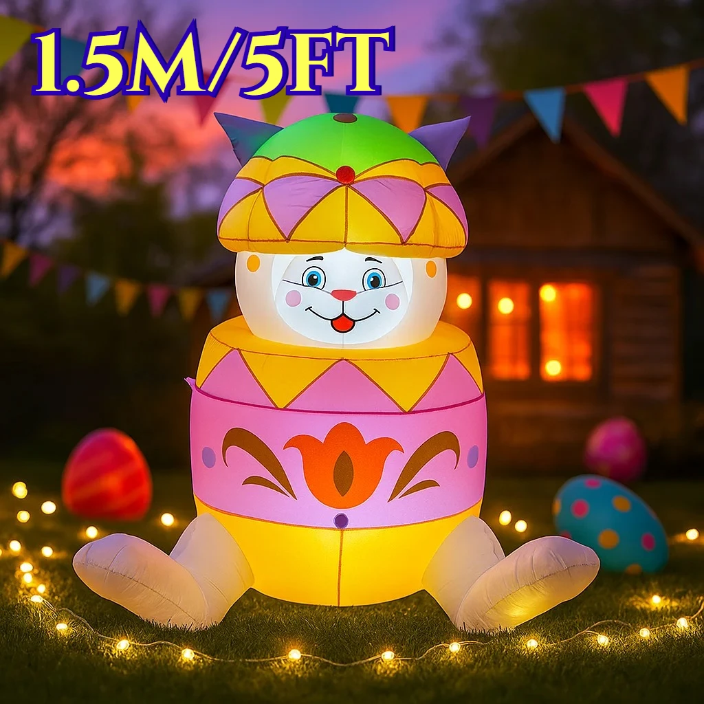 Easter Diy Decorations 1.5M/5FT Bunny with Egg Party Inflatable Toys Build in LED Lights Rabbit for Holiday Outdoor Garden Decor
Easter Diy Decorations 1.5M/5FT Bunny with Egg Party Inflatable Toys Build in LED Lights Rabbit for Holiday Outdoor Garden Decor