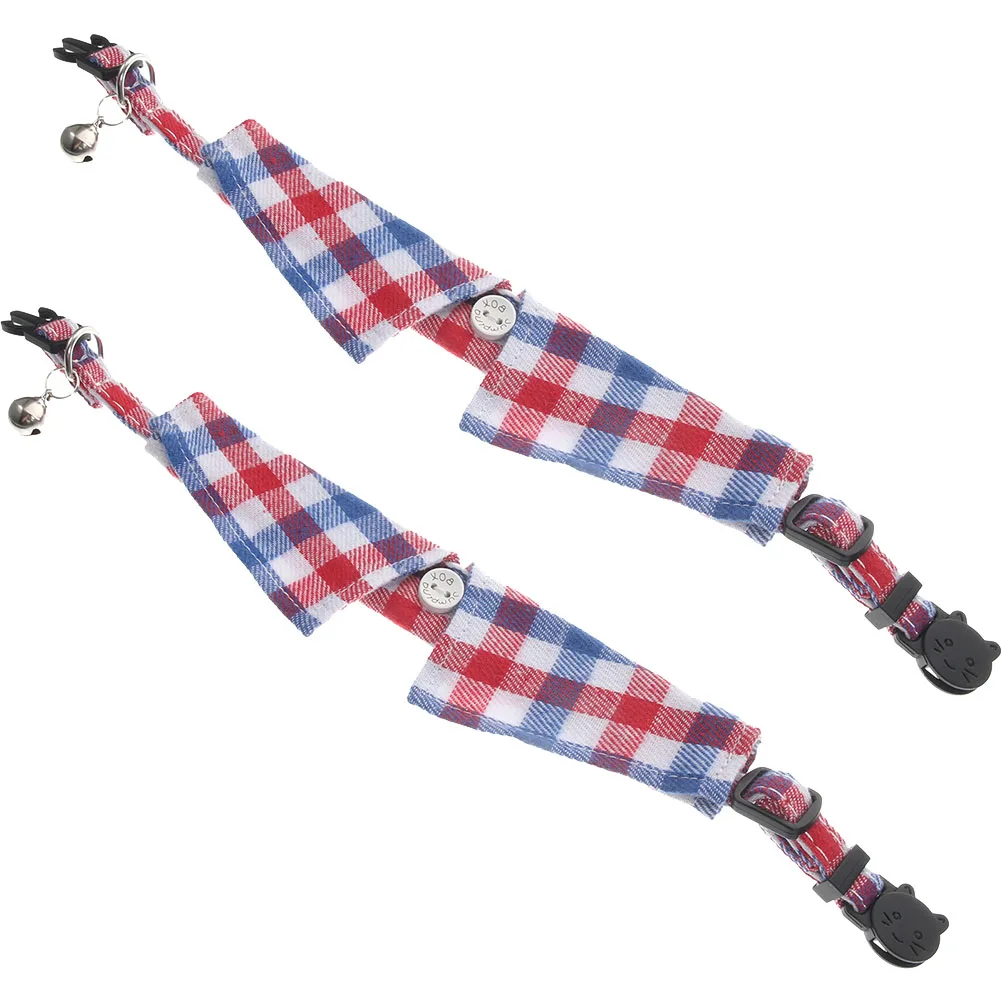 2pcs Adjustable Cat Collar Plaid Design Pet Neckwear Bell Decorative Wear Resistant Comfortable Safety Buckle Kitten Collar For 
2pcs Adjustable Cat Collar Plaid Design Pet Neckwear Bell Decorative Wear Resistant Comfortable Safety Buckle Kitten Collar For