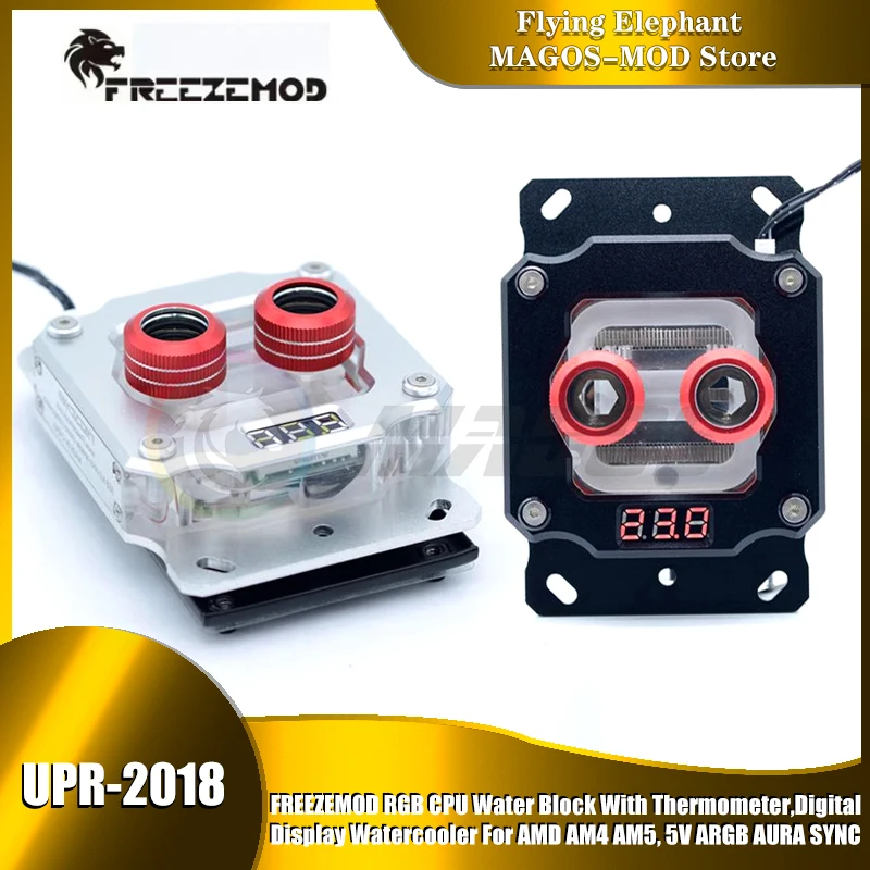 Водяной блок для процессора FREEZEMOD RGB с термометром, водяной охладитель с цифровым дисплеем AMD AM4 AM5, 5 В ARGB AURA SYNC, UPR-2018
Водяной блок для процессора FREEZEMOD RGB с термометром, водяной охладитель с цифровым дисплеем AMD AM4 AM5, 5 В ARGB AURA SYNC, UPR-2018