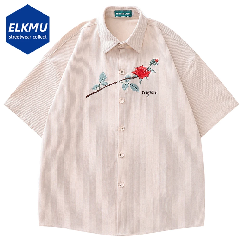 Rose Embroidery Corduroy Shirts Spring Autumn Button Up Blouse Men Vintage Loose Short Sleeve Shirts Tops
Rose Embroidery Corduroy Shirts Spring Autumn Button Up Blouse Men Vintage Loose Short Sleeve Shirts Tops
