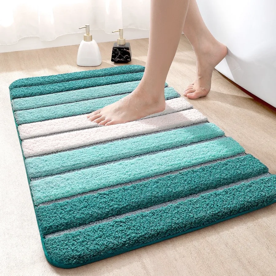 Bath Mat Bathroom Rug Absorbent Non-Slip Washable Shower Floor Mats Small Carpet 16"x24" Turquoise Teal and White
Bath Mat Bathroom Rug Absorbent Non-Slip Washable Shower Floor Mats Small Carpet 16"x24" Turquoise Teal and White