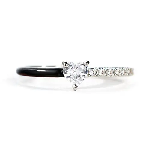 Classic Fashion Simple Stone Heart Shaped Ring Lady Popular Black White Mixed Color Adjustable Ring Girls Holiday Gift
Classic Fashion Simple Stone Heart Shaped Ring Lady Popular Black White Mixed Color Adjustable Ring Girls Holiday Gift