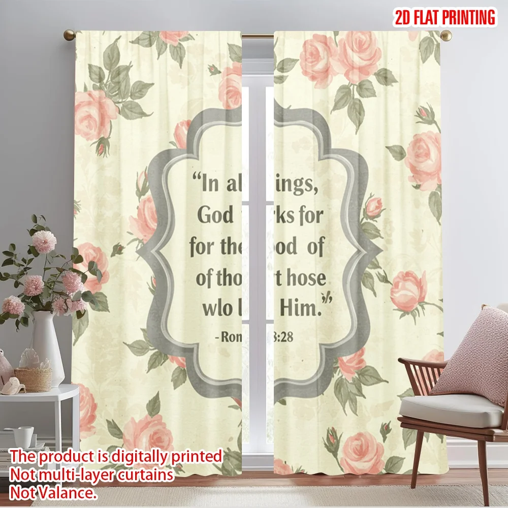 2pcs 2D flat printing Window Curtains Rose floral Scripture art Fabric Without Electricity Festive Wall Decor for Holiday
2pcs 2D flat printing Window Curtains Rose floral Scripture art Fabric Without Electricity Festive Wall Decor for Holiday